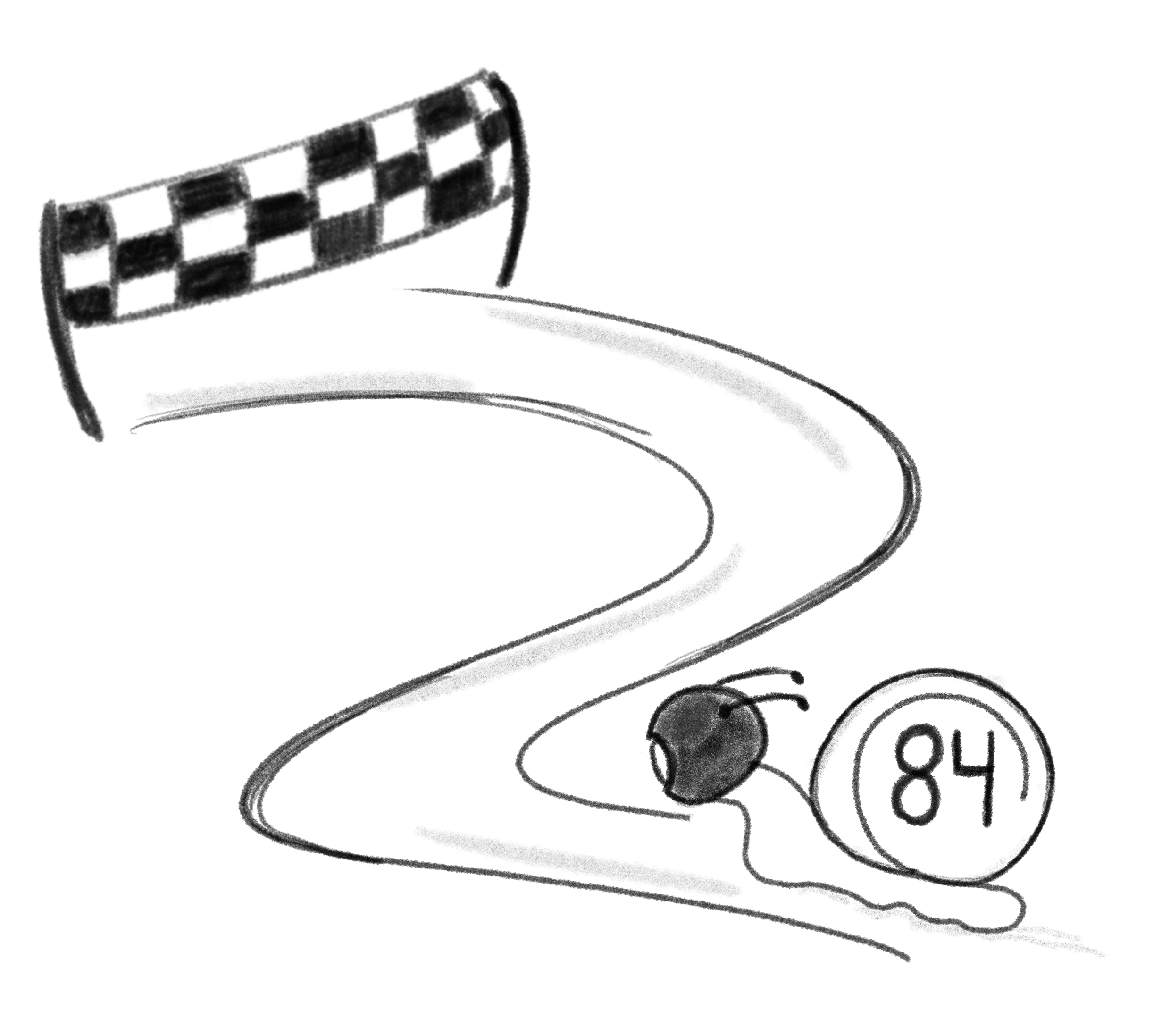 A snail leaving a speed trail